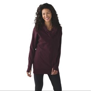 Lululemon Wrap Up Jacket Heathered Bordeaux Drama Hoodie Size 4